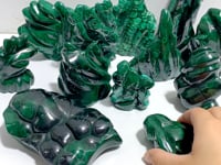 12 Pieces Malachite Flame Carving