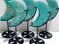 5 Pieces Large Amazonite Moon Carving With Stand