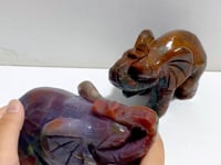 2 Pieces Large Ocean Jasper Elephant Crystal Carving