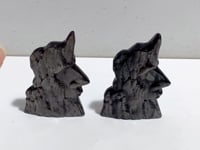 Silver Sheen Obsidian Face Carving Wholesale