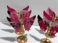 Rhodonite Mixed Quartz Butterfly Wing With Stand Wholesale (No.1-6)