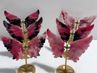 Rhodonite Mixed Quartz Butterfly Wing With Stand Wholesale (No.7-12)
