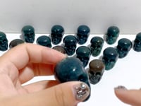 Moss Agate Skull Carving Wholesale