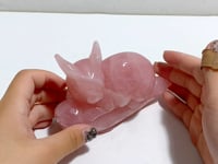 Beautiful Rose Quartz Rabbit Carving