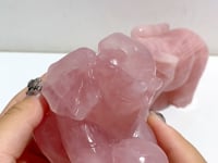 2 Pieces Beautiful Rose Quartz Elephant Carving