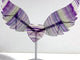 Symmetrical Fluorite Heart Wing Carving With Stand