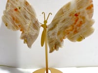 Moonstone Butterfly Wing Carving With Stand