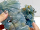 2 Pieces Blue Onyx Flying Dragon Castle Carving