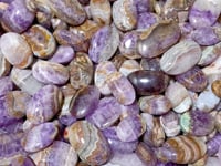 240 Pieces Amethyst Mixed Stripe Agate Palm Stone (Sea Freight Only)