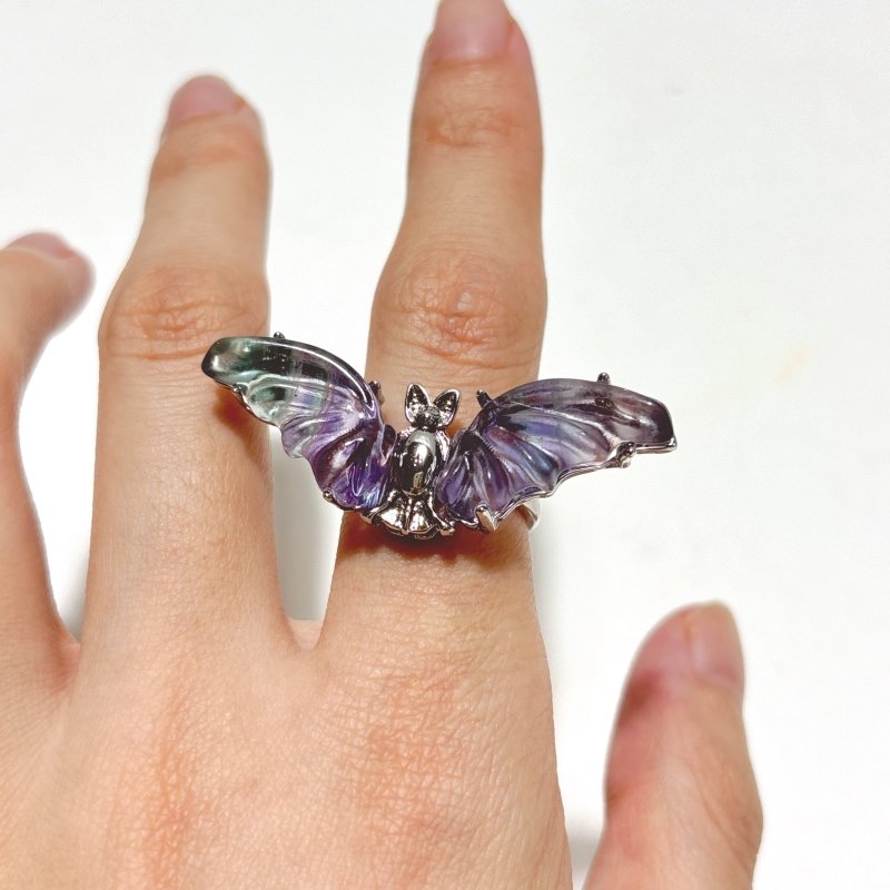 Rainbow Fluorite Bat Ring Wholesale - Wholesale Crystals