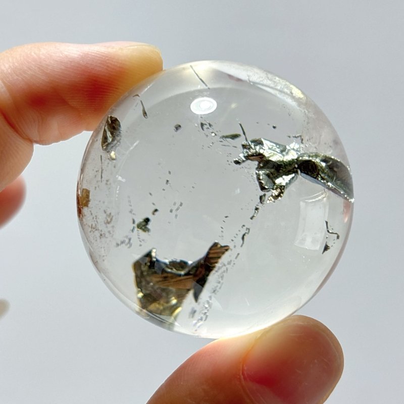 Rare Clear Quartz Pyrite Sphere With Stand For Collection - Wholesale Crystals