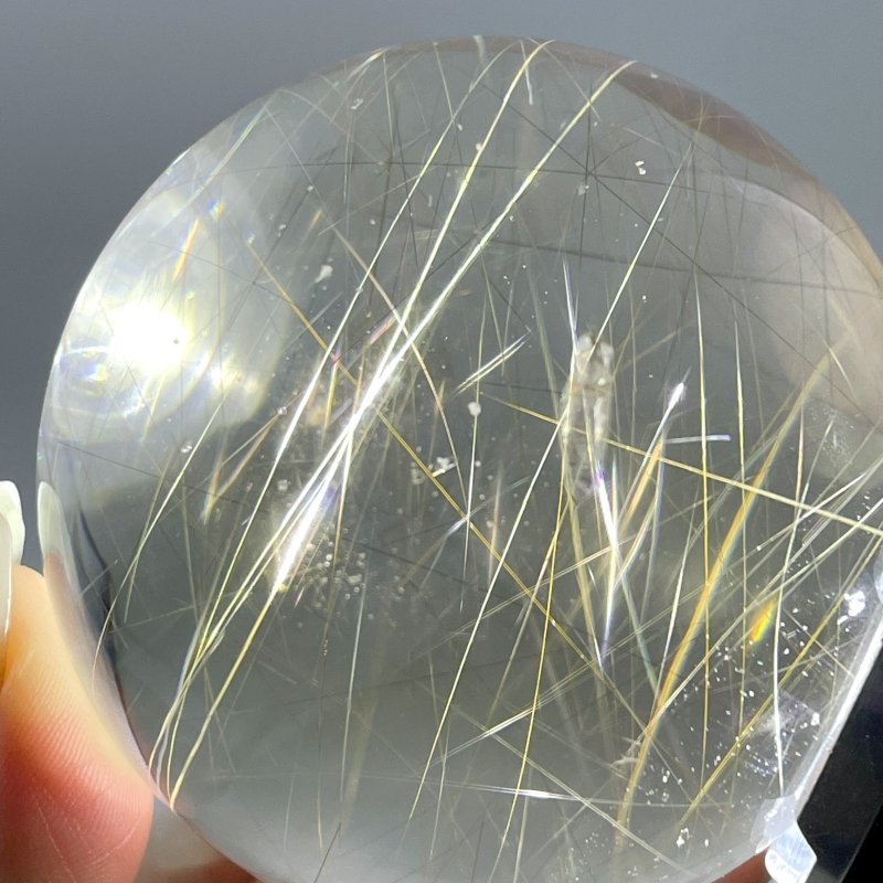 Rare Gold Rutile Quartz Crystal Sphere For Collection - Wholesale Crystals