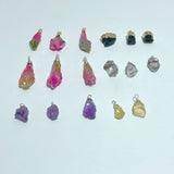 Raw Crystal Stones Pendant Wholesale Black Tourmaline Amethyst Aura Clear Quartz - Wholesale Crystals