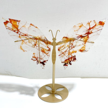 Red Fire Quartz Butterfly Wing Carving With Stand -Wholesale Crystals
