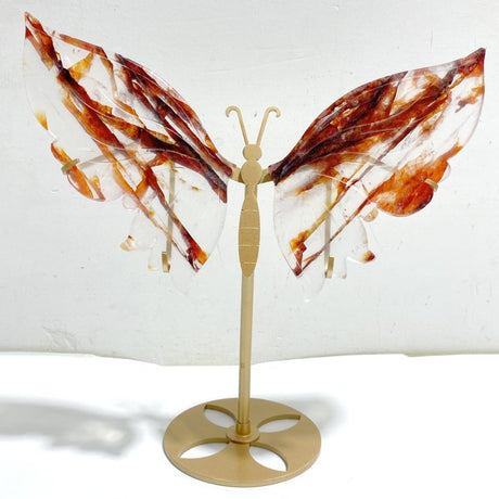 Red Fire Quartz Butterfly Wing Carving With Stand -Wholesale Crystals
