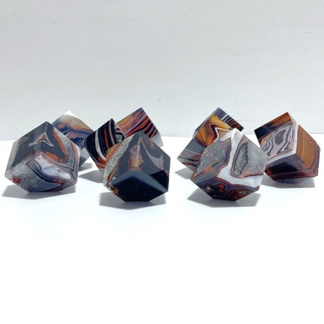Red&Black Stripe Agate Mixed Quartz Standable Cube Wholesale - Wholesale Crystals
