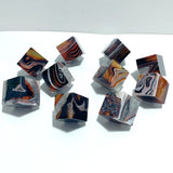 Red&Black Stripe Agate Mixed Quartz Standable Cube Wholesale - Wholesale Crystals