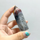 Red&Black Stripe Agate Tower Point Wholesale - Wholesale Crystals
