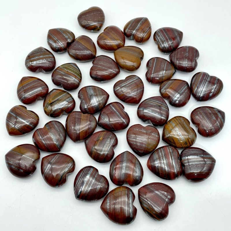 Red&Yellow Tiger Eye Mixed Iron Heart Wholesale - Wholesale Crystals