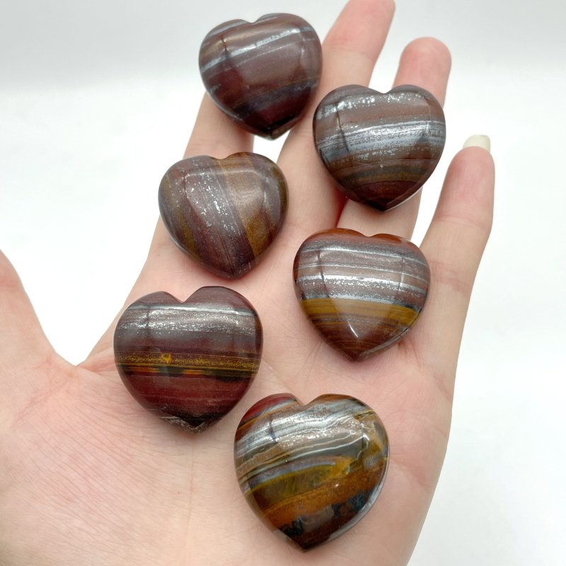 Red&Yellow Tiger Eye Mixed Iron Heart Wholesale - Wholesale Crystals