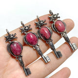 Rhodonite Key Pendants Dragon Shape Wholesale - Wholesale Crystals