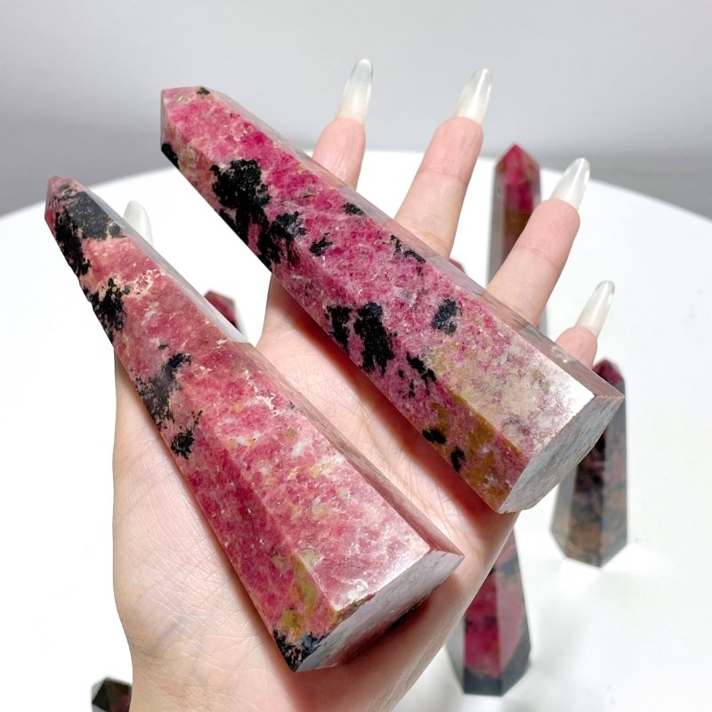 Rhodonite Obelisk Point Tower Wholesale - Wholesale Crystals