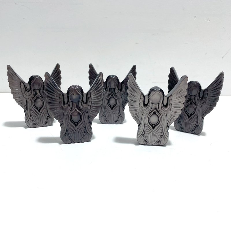 Silver Sheen Obsidian Angel Carving Wholesale - Wholesale Crystals