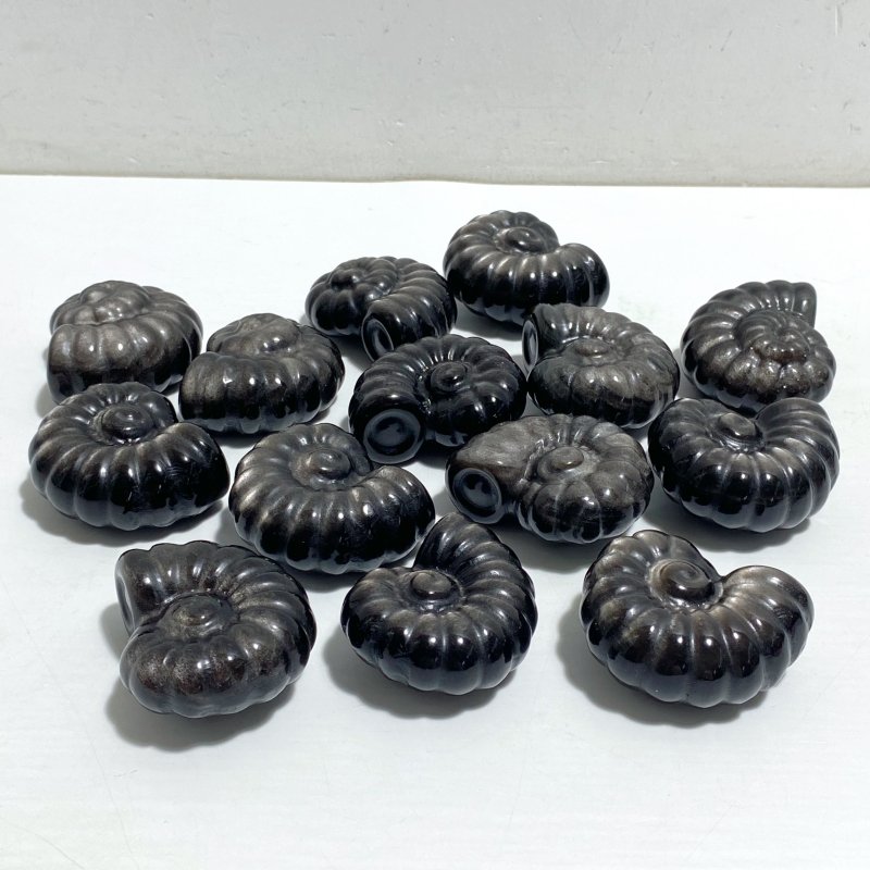 Silver Sheen Obsidian Conch Carving Wholesale -Wholesale Crystals