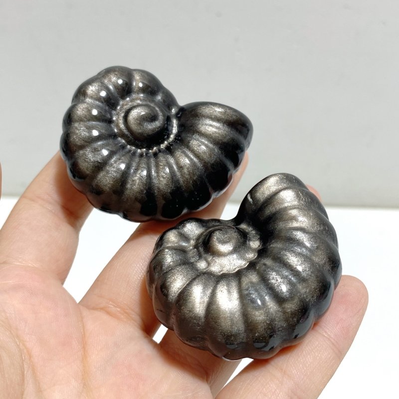 Silver Sheen Obsidian Conch Carving Wholesale -Wholesale Crystals