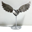 Silver Sheen Obsidian Heart Wing Carving With Stand -Wholesale Crystals