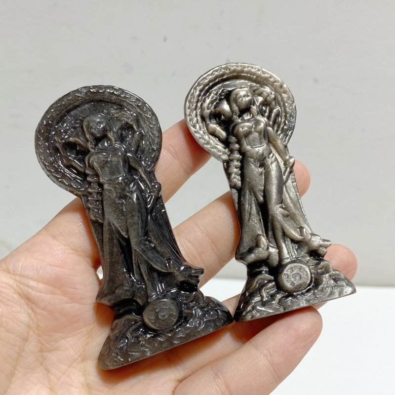 Silver Sheen Obsidian Hecate Carving Wholesale -Wholesale Crystals