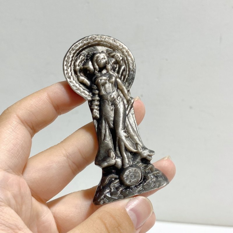 Silver Sheen Obsidian Hecate Carving Wholesale -Wholesale Crystals