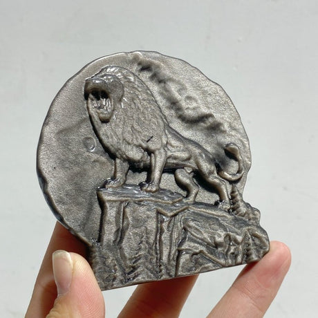 Silver Sheen Obsidian Lion Carving Wholesale -Wholesale Crystals