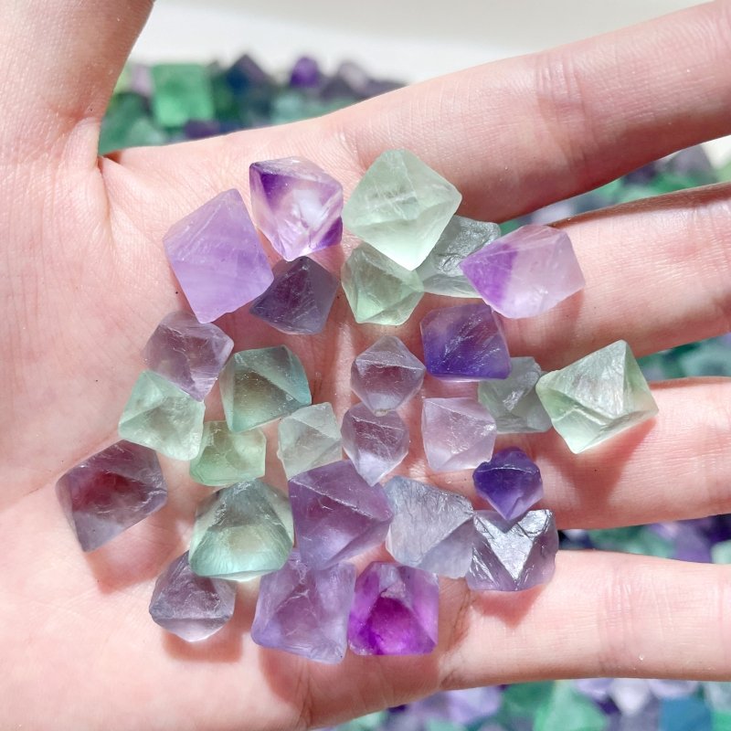 Small Colourful Fluorite Raw Octahedron - Wholesale Crystals