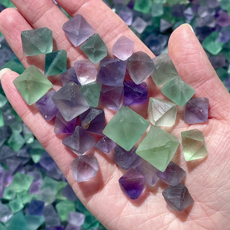 Small Colourful Fluorite Raw Octahedron - Wholesale Crystals