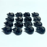 Small Silver Sheen Obsidian Sleeping Cat Carving Wholesale - Wholesale Crystals