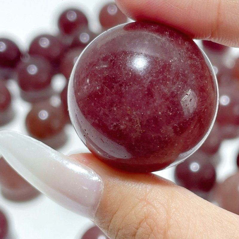 Small Strawberry Quartz Spheres Ball Crystal Wholesale - Wholesale Crystals