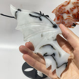 Smelting Agate Demon And Angel Wing Carving With Stand -Wholesale Crystals