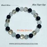 Smoky Quartz Blue Tiger Eye DIY Bracelet Wholesale Original Design - Wholesale Crystals