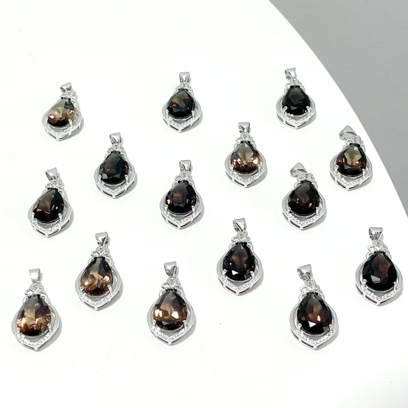 Smoky Quartz Teardrop Cut Faceted Pendant Wholesale #2 - Wholesale Crystals