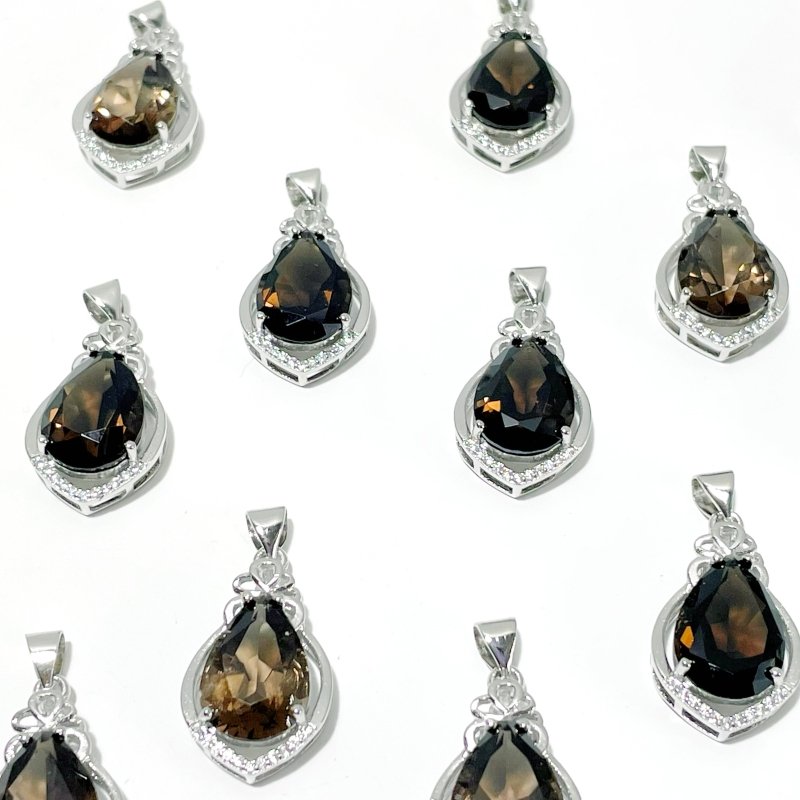 Smoky Quartz Teardrop Cut Faceted Pendant Wholesale #2 - Wholesale Crystals