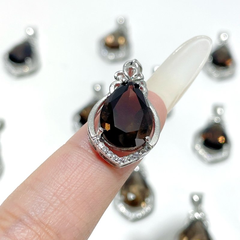 Smoky Quartz Teardrop Cut Faceted Pendant Wholesale #2 - Wholesale Crystals