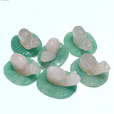 Snail On Leaf Mini Carving Wholesale Tiger Eye Green Aventurine - Wholesale Crystals