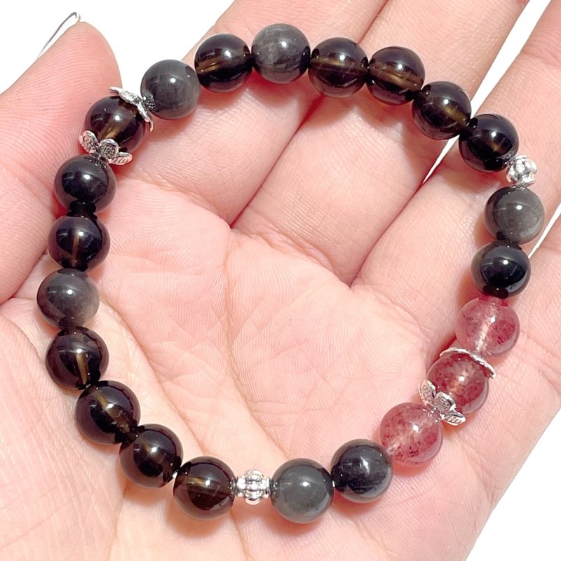 Strawberry Quartz Smoky Quartz Silver Sheen Obsidian DIY Bracelet Wholesale Original Design - Wholesale Crystals