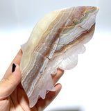 Stripe Agate Butterfly Wing Carving With Stand - Wholesale Crystals