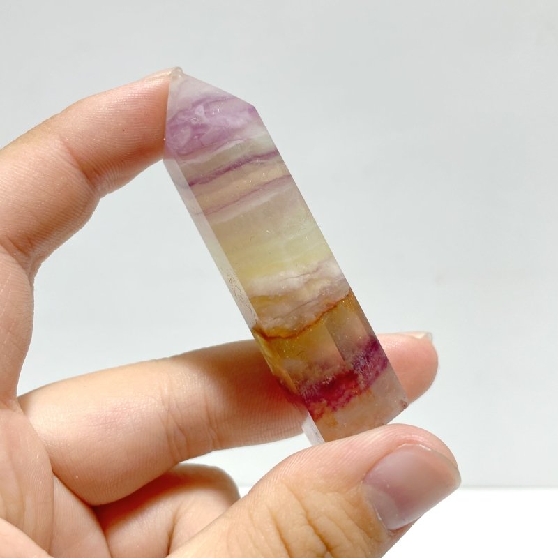 Stripe Colorful Fluorite Mixed Hematite Tower Point Wholesale - Wholesale Crystals
