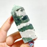 Stripe Moss Agate Mixed Quartz Four - Sided Tower Point Wholesale - Wholesale Crystals