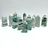 Stripe Moss Agate Mixed Quartz Four - Sided Tower Point Wholesale - Wholesale Crystals