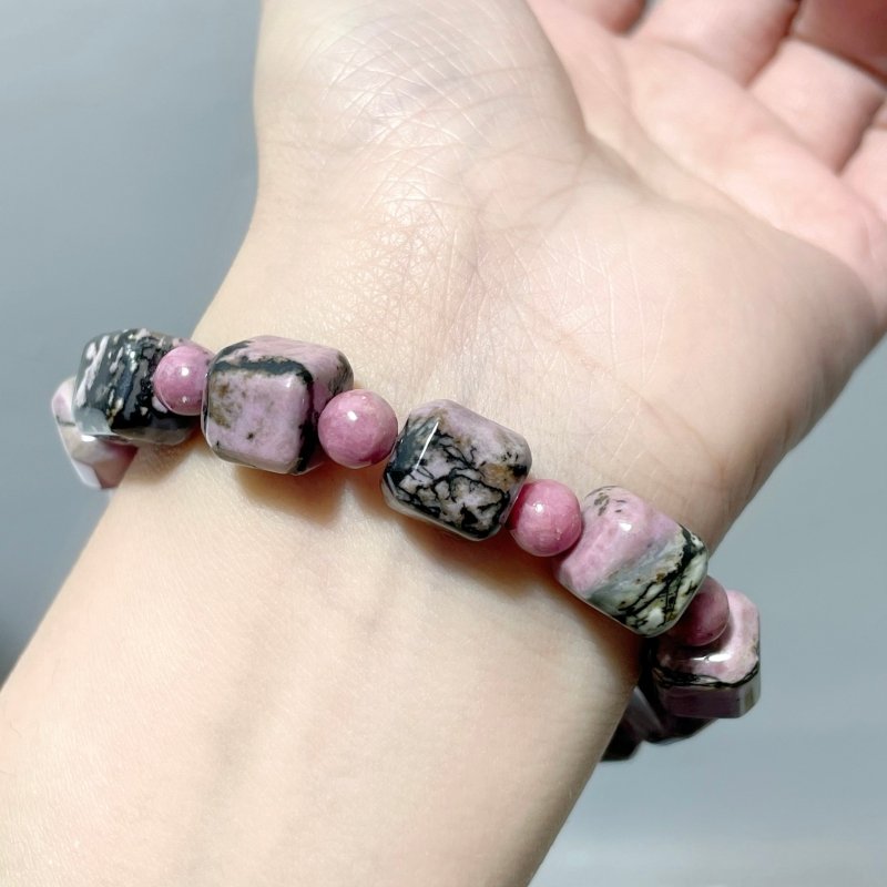 Sugar Cube Rhodonite Bracelets Wholesale - Wholesale Crystals