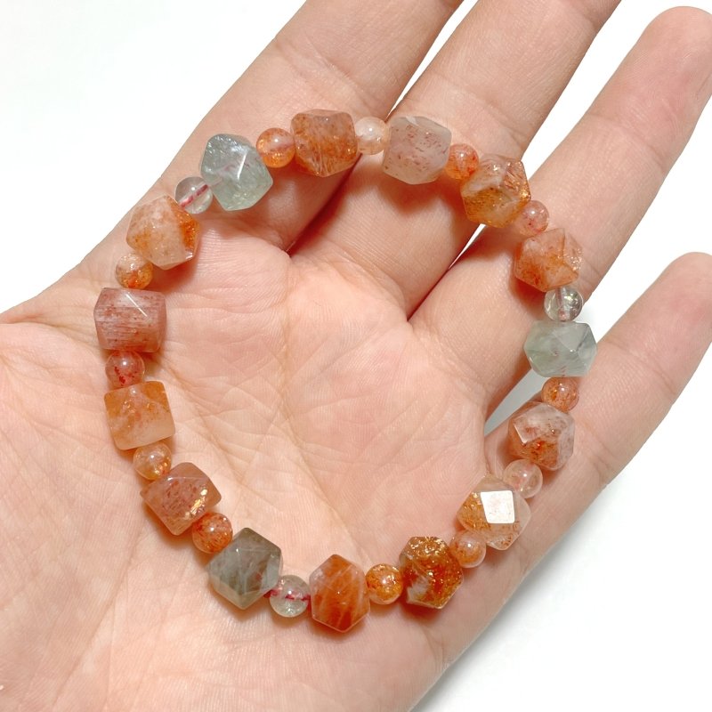 Sunstone Beads Mixed Sixteen - sided Polyhedron Bracelets Wholesale - Wholesale Crystals